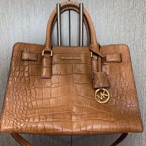 Michael Kors Tan Crocodile Print Xbody/Shoulderbag